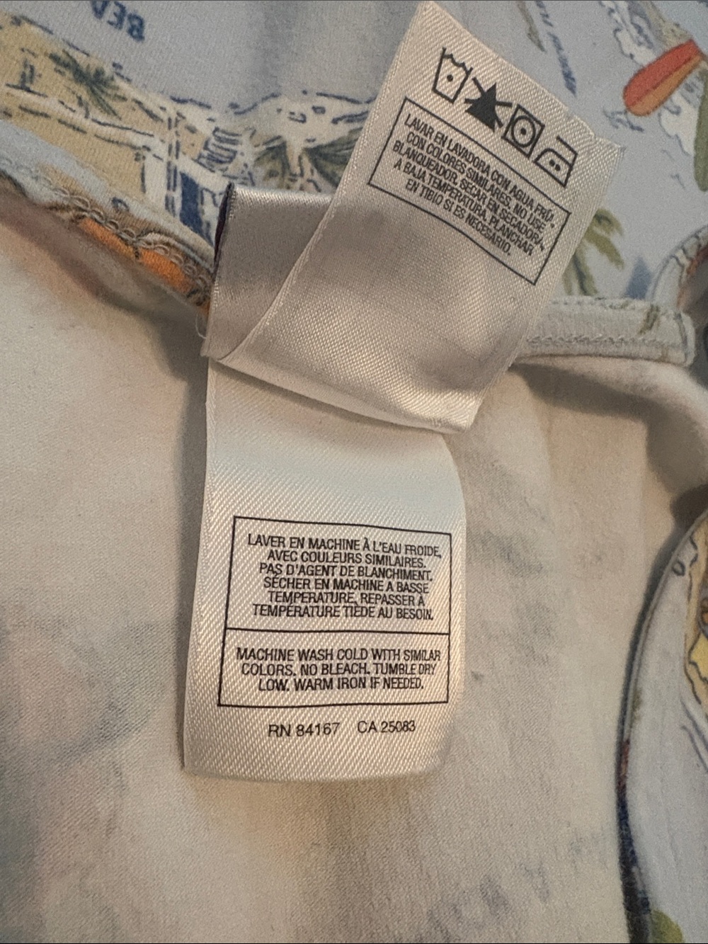 Y2K Vintage Disney Hawaiian Midi Dress Blue Gray Resort Wear Line Retro Large - Picture 7 of 8